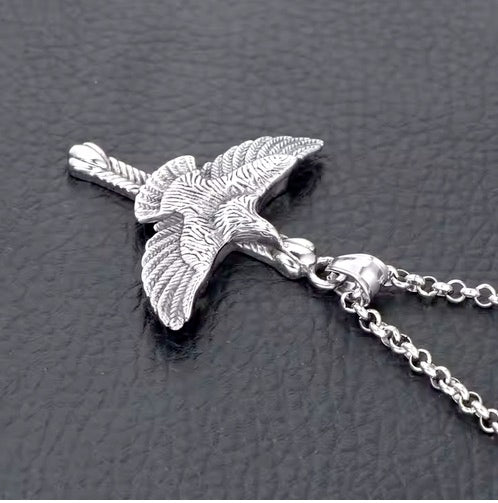 Men's Stunning Spread Eagle Cross Necklace