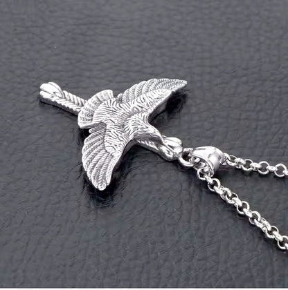 Men's Stunning Spread Eagle Cross Necklace