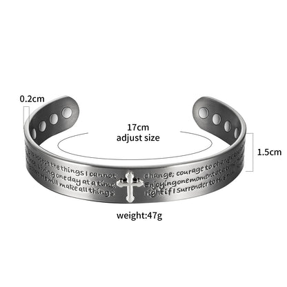 Thick Copper Cross And Serenity Prayer Cuff Bracelet Sale! Was $39.95 - Now Only $28.00