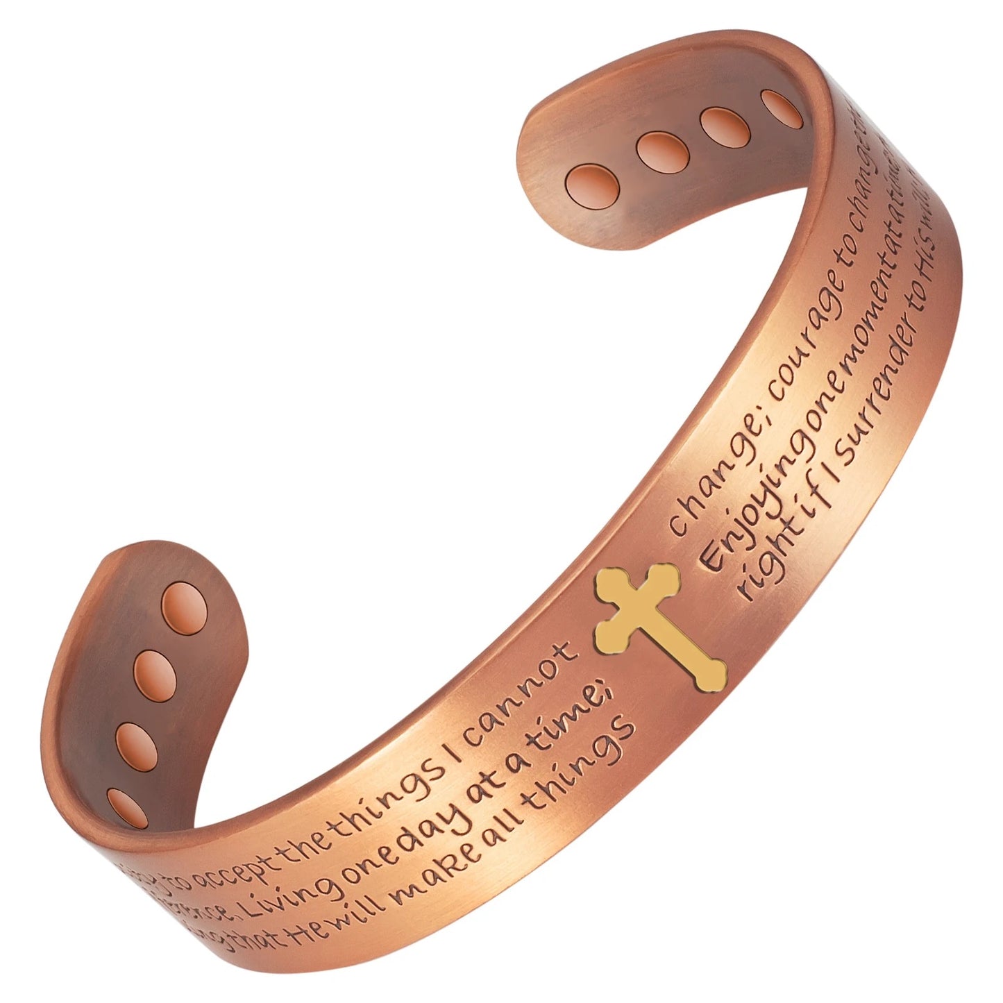 Thick Copper Cross And Serenity Prayer Cuff Bracelet Sale! Was $39.95 - Now Only $28.00
