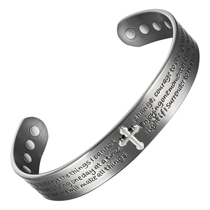 Thick Copper Cross And Serenity Prayer Cuff Bracelet Sale! Was $39.95 - Now Only $28.00