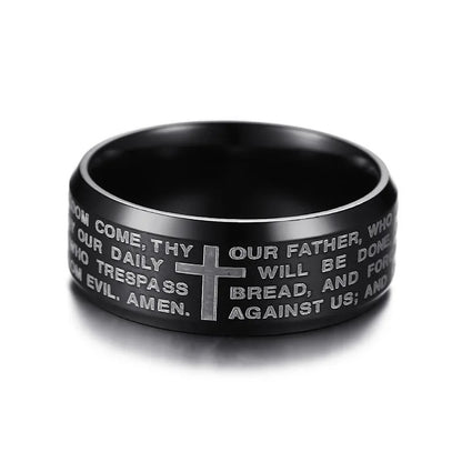 Lord's Prayer Cross Ring