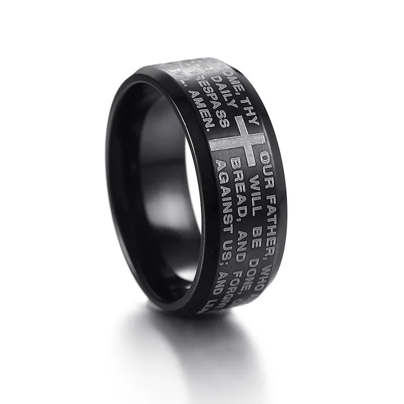 Lord's Prayer Cross Ring