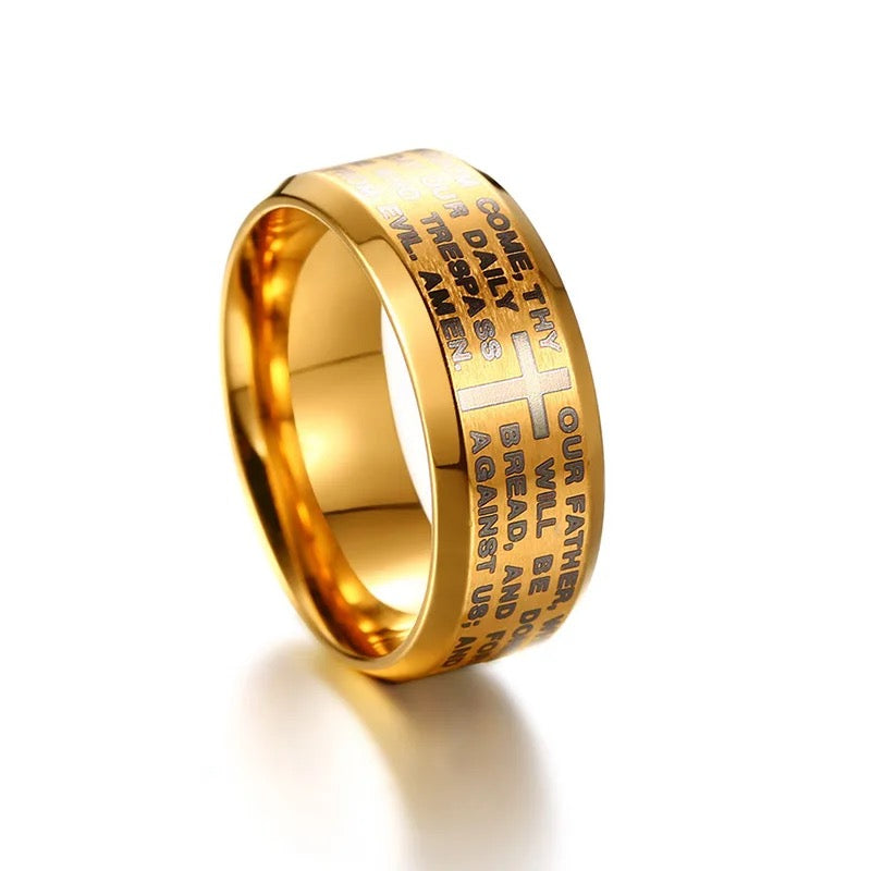 Lord's Prayer Cross Ring