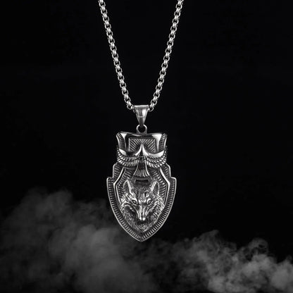 Wolf Head And Eagle Necklace