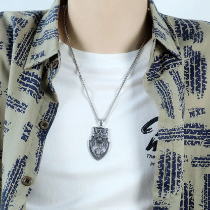 Wolf Head And Eagle Necklace
