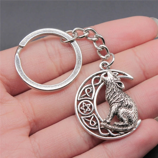Howling Wolf Viking Keychain