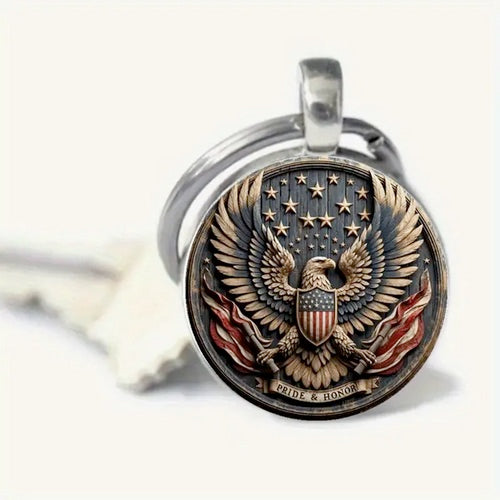 Patriotic America Seal Eagle Keychain