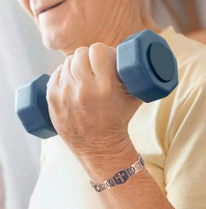 Black Stainless Steel Magnetic Cross Bracelet