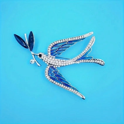 Blue Dove Holy Spirit Dove Brooch Pin