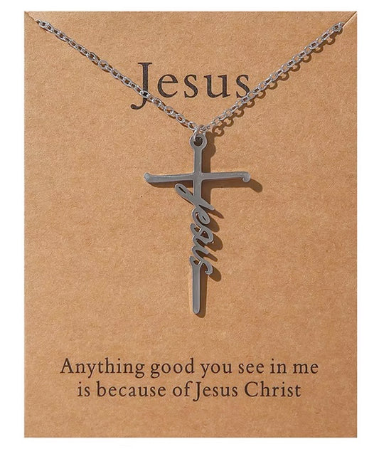 Carded Jesus Cross Necklace