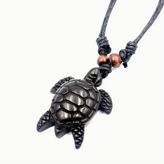 Antique Carved Lucky Turtle Necklace