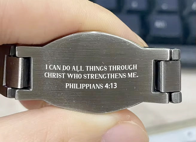 Black Stainless Steel Magnetic Cross Bracelet