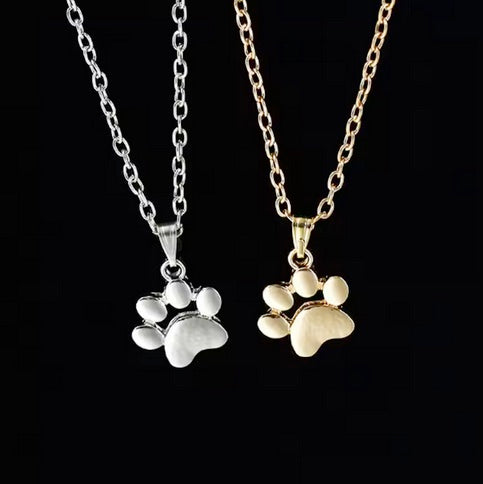 Dog Paw Print Memorial Necklace- Stainless Steel