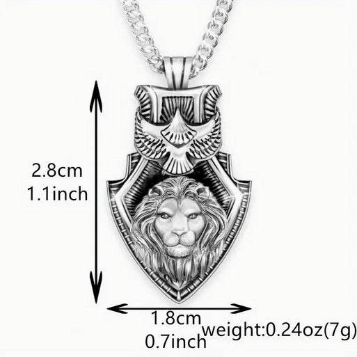Men's Vintage Lion Of Judah with Eagle Necklace
