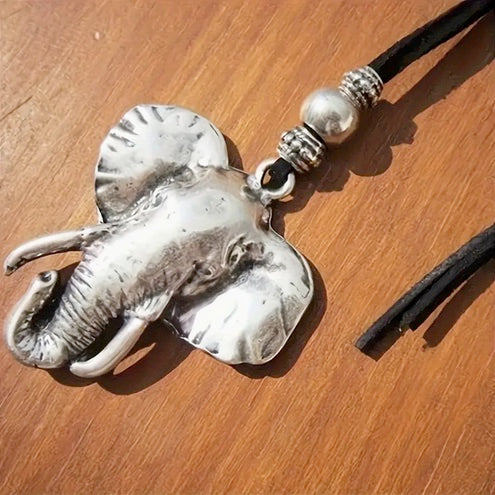 Vintage Bohemian save The Elephants Head Necklace - Zinc Alloy