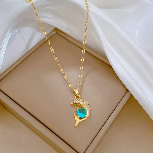 European and American Dolphin Stainless Steel Necklace