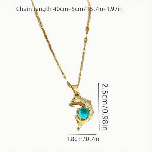 European and American Dolphin Stainless Steel Necklace