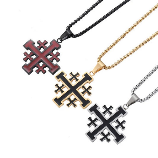 Ancient Jerusalem Stainless Steel Cross Necklace