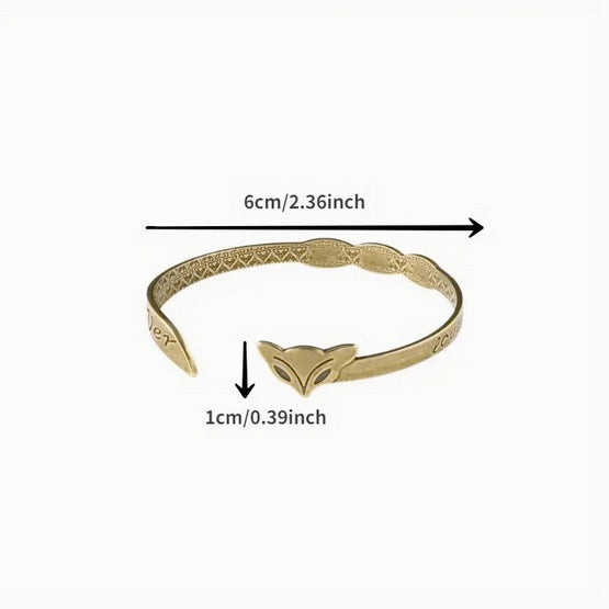 Vintage Inspired Fox Copper Cuff Bracelet -Adjustable