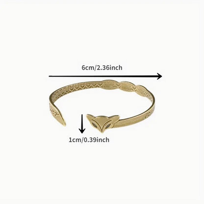 Vintage Inspired Fox Copper Cuff Bracelet -Adjustable
