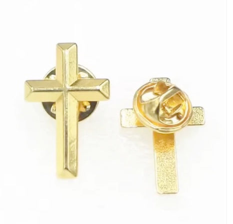 Gold Cross Pin