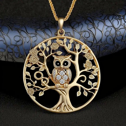 Golden Owl On Tree Of Life