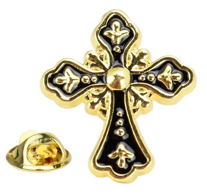 Gothic Black Cross Pin