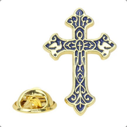 Black Cross Inside Another Cross Pin