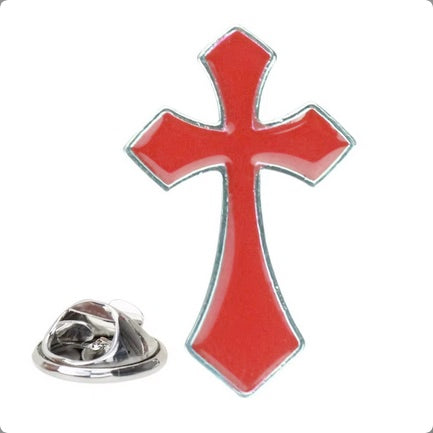 Gothic Red Cross Pin