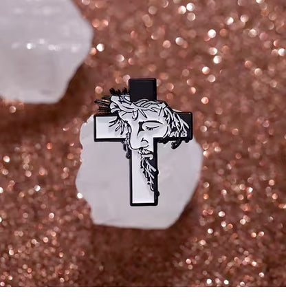 Jesus Cross Brooch Pin