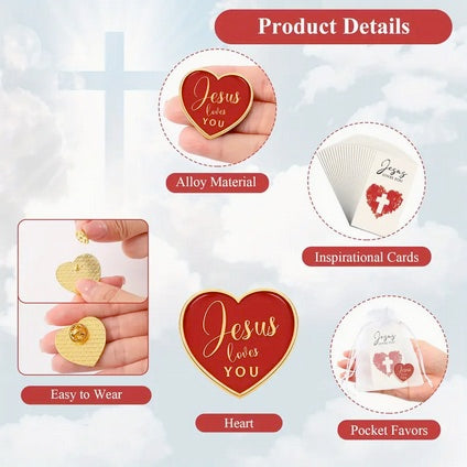 Jesus Loves You Heart Pin