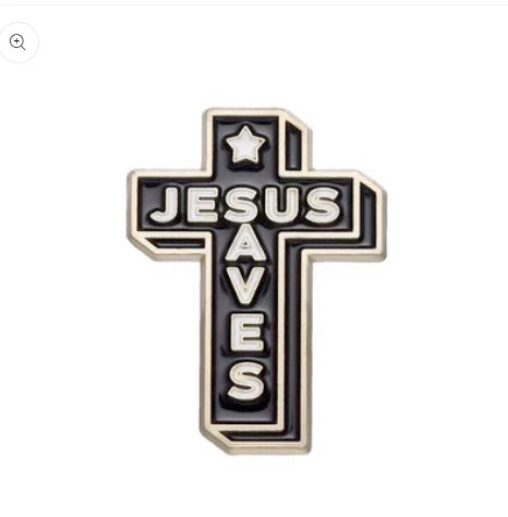 Jesus Saves Cross Pin
