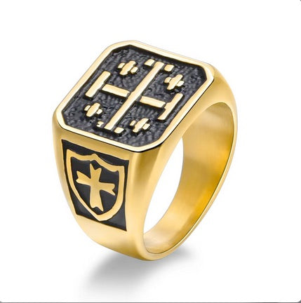 Ancient Style Jerusalem Cross  Ring