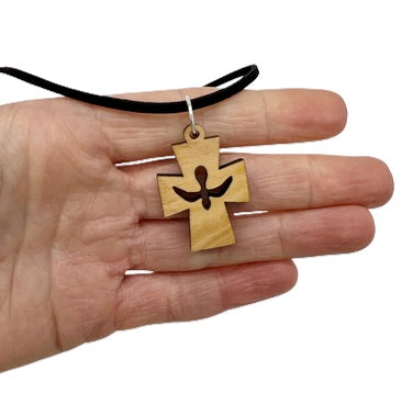 Holy Land Holy Spirit Olive Wood Handmade Necklace