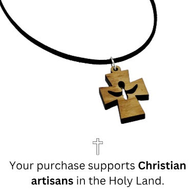 Holy Land Holy Spirit Olive Wood Handmade Necklace