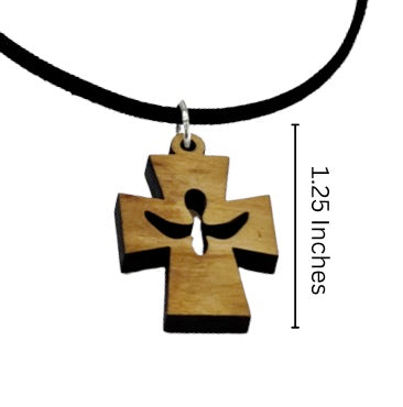 Holy Land Holy Spirit Olive Wood Handmade Necklace