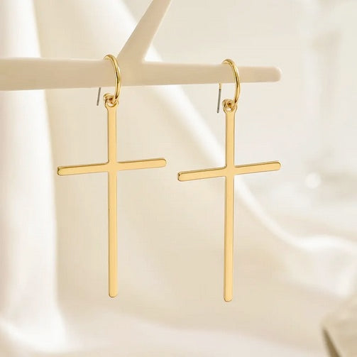 Elegant & Minimalist Cross Dangle Earrings