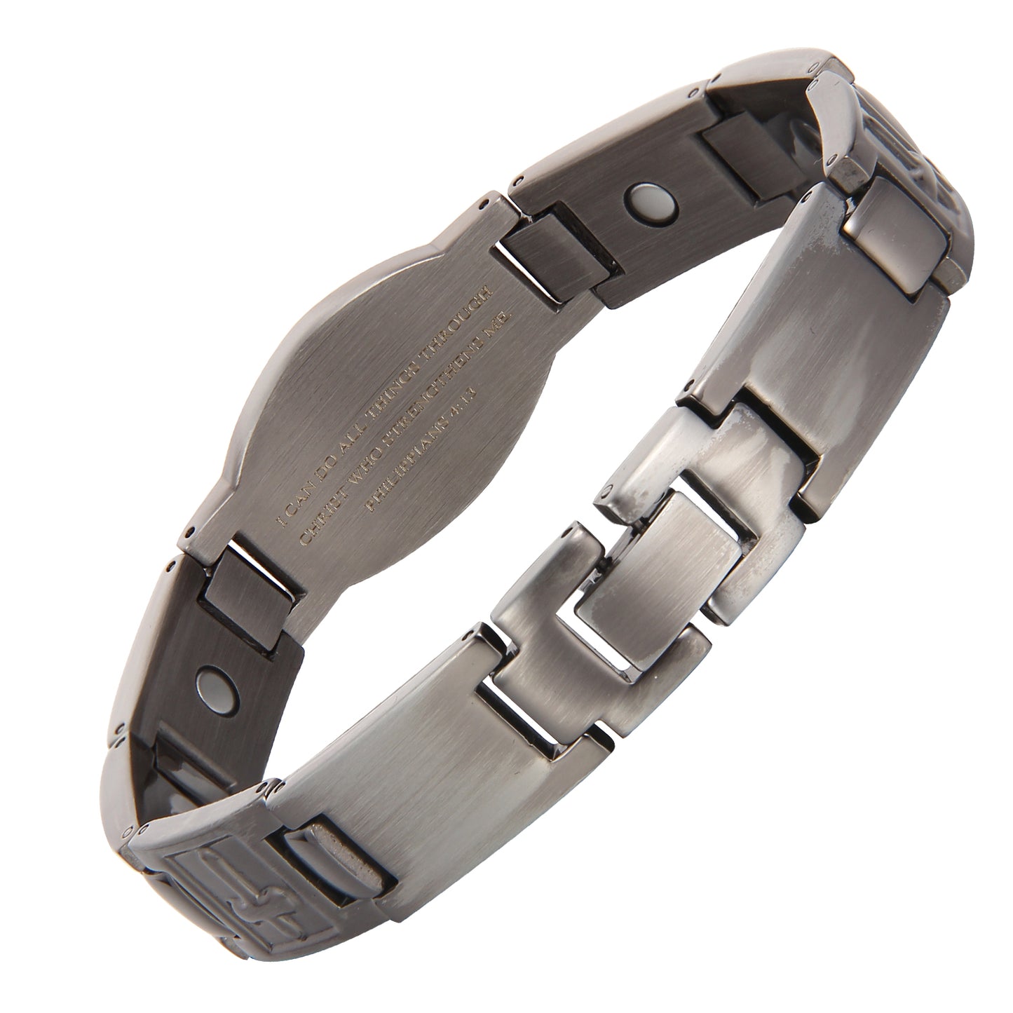 Black Stainless Steel Magnetic Cross Bracelet