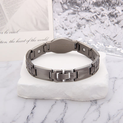 Black Stainless Steel Magnetic Cross Bracelet