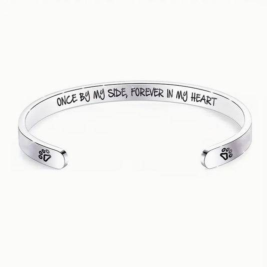 Once By My Side Memorial Stainless Steel Dog Bracelet