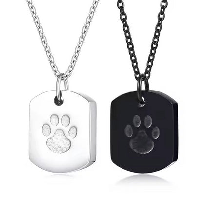 Dog Paw High Quality Stainless Steel Cremation Pet Urn Memorial Necklace
