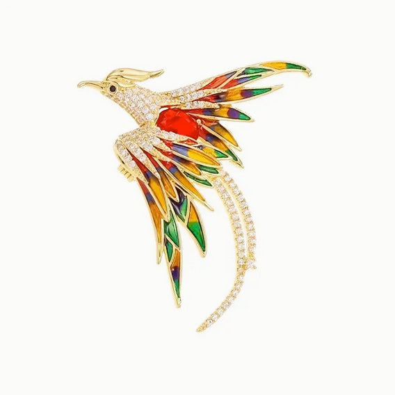 High-End Phoenix Rising Brooch