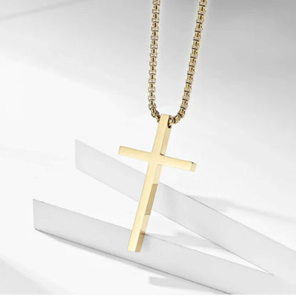 Minimalist Gold Cross Necklace And Cross Bracelet Set