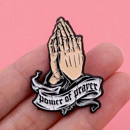 Power of Prayer Enamel Pins Brooch Lapel Badges Briefcase Backpacks Accessories