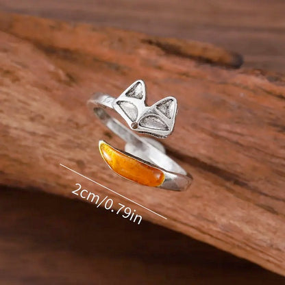 Red Fox Tail Ring- Self Adjustable