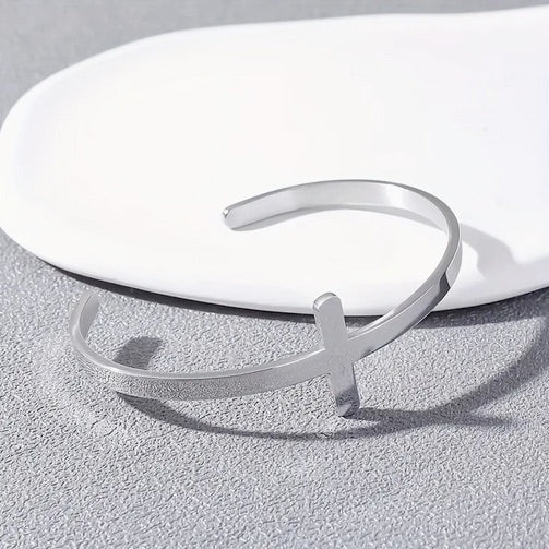 Cuff Bracelet With Cross