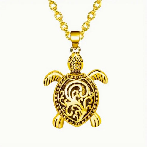 Retro Turtle Pendant Necklace - Two Colors