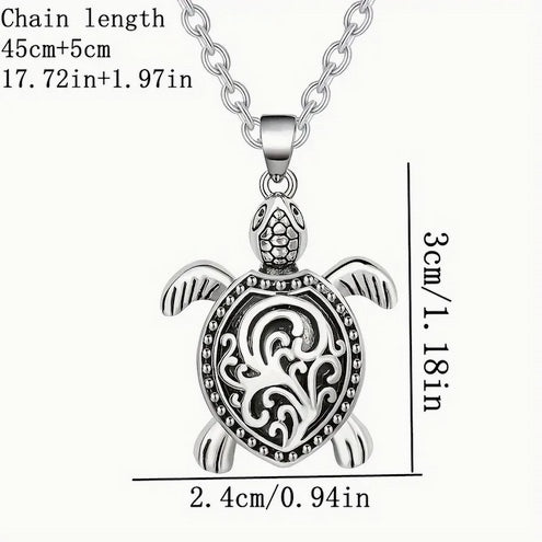 Retro Turtle Pendant Necklace - Two Colors