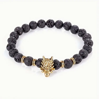 Save the Wolf Healing- Stress Relief Energy Stone Beaded Stretch Bracelet